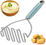 BEIYA Potato Masher, Premium Masher Kitchen Tool, Heavy Duty Potato Masher Stainless Steel, Metal Wire Mashed Potatoes Masher for Mashing Avocado, Bean, Vegetables, Food, Dishwasher Safe- Aqua Sky