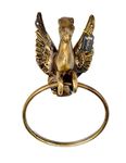 Two Moustaches Flying Angel Horse Design Brass Towel Hanger, Brass Towel Holder, Standard, Royal Brown, Pack of 1