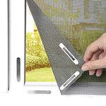 EASYmaxx fly screen for windows with pollen protection & Magic Click | Can be cut to size for all windows up to 150x130 cm | Easy installation with 12 magnets - no drilling or screwing [anthracite]