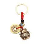 Generic Lucky Cat Keychain with Feng Shui Coins for Wealth Prosperity and Protection