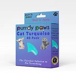 Purrdy Paws 40-Pack Soft Nail Caps for Cat Claws Turquoise Kitten