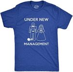 Mens Under New Management Funny Wedding Bachelor Party Novelty Tee For Guys (Heather Royal) - 3XL