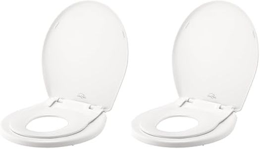 Little2Big Toilet Seat with Built-In Toddler Potty Training Seat, Slow Close, Easy to Install, Made in USA, ROUND, White (Pack of 2)