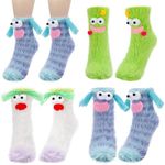 Zuimei 3 Pairs Fuzzy Socks Womens, 