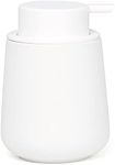 BosilunLife White Soap Dispenser - Ceramic Hand Dish for Bathroom 12ounce Refillable Liquid Essential Oil, Lotion Soap(Rubber Paint)