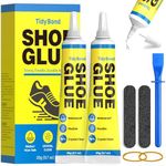 Shoe Glue, Shoe Repair Adhesive Flexible, Waterproof, Clear, Super Strong Glue for Soles, Sneakers, Boots, Leather, Handbags, Soles, Heels - Works on Leather, Rubber, Vinyl, Canvas - 20ml x2