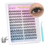 ALICE Self Adhesive Eyelashes Reusable Self Adhesive Lash Clusters No Glue Needed Lashes Kit 132pcs Natural 9mm -11mm C Curl Self Adhesive Eyelash Clusters Manga Press on Lashes with Applicator