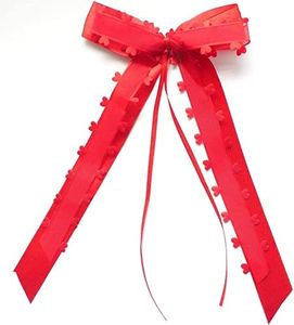 Pack of 50 Car Bows Antenna Bows Organza Heart Bows Car Jewellery Bride Couple Decoration Car Wedding Decoration Wedding Bows for Wedding Party Birthday Gift Packaging, Red