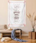 Ambesonne Saying Tapestry, Life is What is Happening While Youre Making Other Plans. Live It Attitude Art, Fabric Wall Hanging Decor for Bedroom Living Room Dorm, 23" X 28", Peach Ruby