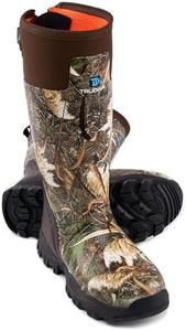 Trudave Hunting Boots for Men, Waterproof Rubber Boots with Steel Shank, 5mm Neoprene Camo Insulated Outdoor Hunting Boots, Reed Grass, Size 11