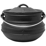 Tocis Big BBQ Potjie "Beefalo" made of cast iron | Traditional South African casserole made of cast iron | a variation of the Dutch oven with lid and flat | Capacity: 3 litres