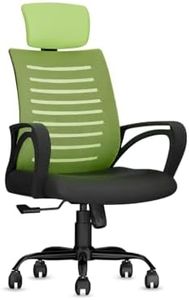 CELLBELL Desire C104 Mesh High Back Ergonomic Office Chair - Adjustable Seat Height, Sturdy Metal Base, Revolving Study & Computer Chair for Work from Home, Pistachio Green