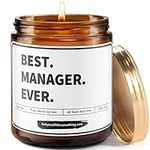 Best Manager Ever - Handmade 9oz Soy Candle ; Manager Gifts for Women - Unique Appreciation Present Idea for Boss, Managers, Supervisors, Boss Lady, Project Manager, Office Manager, White