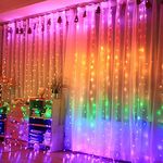 The Purple Tree Multicolor Fairy Curtain Light (300 LED, 10 Strings, 3x3 Mtr) Indoor Outdoor Decoration for Diwali, Christmas, Patio with Remote and USB Power Supply, Best Diwali Lights-3meters