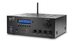 Dynavox Stereo Compact Amplifier VT-80 MK, 4 Screwable Speaker Connections, Remote Control for Digital Inputs (USB, SD Card), Integrated BT Antenna and FM Radio, Black