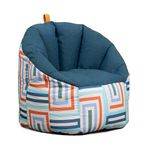 Big Joe Milano Patio Outdoor Bean Bag Chair, Lakeshore/Aqua Glass Block Intertwist/Sunmax, Weather Resistant UV-Protected Fabric, 2.5 feet