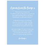 Manta Makes Baby shower decorations, a cute poem from the bump baby shower table decorations, baby shower decorations for boy or girl, baby shower games (Baby blue)