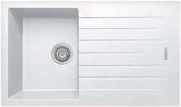 Liquida LG860WH 1.0 Bowl Granite Reversible Inset Compact White Kitchen Sink