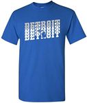 Detroit Retro Repeat - Sports Team City Pride Tailgating T Shirt - X-Large - Royal