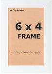 Clay Roberts Photo Picture Frame 6 x 4, White, Freestanding and Wall Mountable, 10 x 15 cm, 6x4 Picture Frames, White Frames, Photo Frame, 6x4 Photo Frames, Picture Frames, 4x6 Photo Frames