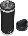 YETI Rambler Bottle Chug, Vaccum Insulated Stainless Steel Bottle with Chug Cap, Black, 18 oz (532 ml)