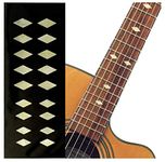 Inlaystickers Fret Markers for Guitars, Bass & Ukuleles - Traditional Diamonds - Aged White Pearl F-307DD-AWP