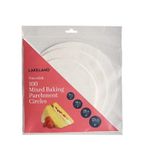 100 Lakeland Pre-Cut Baking Parchment Liner Paper Circles - Mixed Sizes 15cm 18cm 20cm 23cm