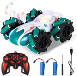 Yeauhwov Remote Control Cars for Kids, All Directional 360°Rotating RC Stunt Car with Cool Light & Music, 2.4GHz 4WD RC Car Toys for Boys 6-12, Christmas Birthday Gifts