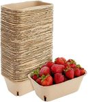 60 Pack Berry Baskets for Farmers' Market, Bulk Pulp Fiber Fruit Containers for Produce (1 Pint, 7.36 x 4.56 x 2.6 In)