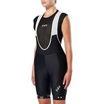 FDX All Day Women Cycling Bib Shorts, Breathable/Padded Bib Short for Women Biking with Hi-Viz Detail on The Back (Black, X-Large)