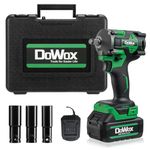 DOWOX 20V High Torque Impact Wrench 400 Ft-Lbs Cordless Impact Wrench, 1/2 Impact Gun, Impact Driver Brushless, 3Pcs Sockets, 4.0 Ah Li-ion Battery with 1 Hour Fast Charger, Father's Day Gift