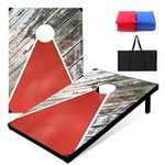 Corn Holes Outdoor Game Set: Cornhole Set Tailgate Size with 8 Corn Hole Bean Bags, MDF Wood Cornhole Boards Set for Lawn Barkyard Family Friends Party (Color A)