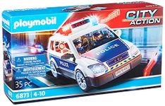 Playmobil 6873 City Action Police Car with sound and light, gifting toy, fun imaginative role-play, playsets suitable for children ages 4+