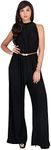 KOH KOH Plus Size Womens Sexy Sleeveless Halter-Neck Wide Leg Pants Cocktail Overall Long Work Day Suit Pant Suits Pantsuit Playsuit Jumpsuit Jumpsuits Romper Rompers, Black XL 14-16 (2)