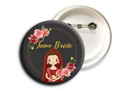 D2C Plastic Pin Team Bride Wedding/Marriage Badges Glossy Finished Multicolor (D2) (5, Team Bride)