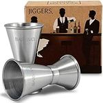 Double Jigger Set by Barvivo. Measure Liquor with Confidence Like a Professional Bartender. an Essential Part of Your Home Bar Kit, Made of Real Stainless Steel with Brushed Finish, Holds 15/30ml