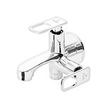 Pixaflo Cassia Brass 2-Way Bib Cock 2-in-1 Tap Two Way Two in One Faucet with Wall Flange, Chrome