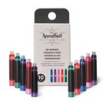 Speedball 002906 Fountain Pen Ink Cartridges - Assorted Colors - Cartridges for Speedball Fountain Pens -10 Assorted Colors