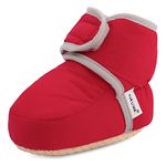 Lacofia Baby Boys Girls Anti-Slip Soft Sole Winter Warm Slipper Boots Infant Crib Shoes Red 0-6 Months