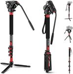 NEEWER 71.6" Pro Camera Monopod with Feet, Carbon Fiber Telescopic Video Monopod with QR Plate Compatible with DJI RS Gimbals, Removable Base for Camera Camcorder, Max Load 13.2lb/6Kg, TP71