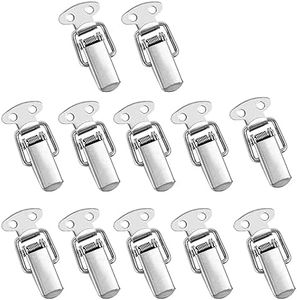 Spring Loaded Toggle, Stainless Steel Small Box Clamp Clip with Installation Screws, Multifunctional Latch Catch Hasps for Wooden Case, Cabinet (4pcs)