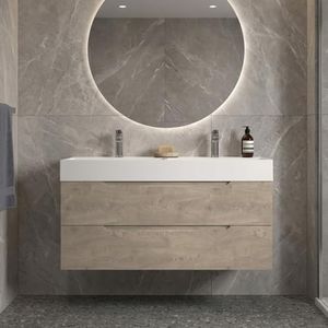 TONA 48'' Evita Oak Floating Bathroom Vanity with Sink