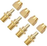 Pronese 4pcs Premium Solid Brass Pneumatics Reusable PU Hose-End Repair Fitting, 1/4" Barb For 1/4-Inch ID Polyurethane Air Hose With 1/4" NPT