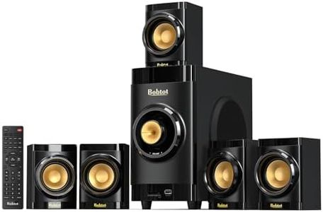 Small Subwoofer Home Theater for TV Surround System 5 Wired Speakers Amplifier 4 inch Woofer Built-in Receiver Support HDMI ARC Optical Bluetooth Input for Projector
