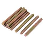 Sourcingmap 1mm Pitch M6 x 60mm Male Threaded Rod Bar Stud Bolt Bronze Tone 10 Pcs