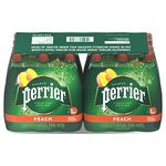 Perrier Carbonated Natural Spring Sparkling Water, Peach, 500mL Plastic Bottle, 24 Bottles Total