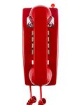 Traditional Wall Phones for Landline with Mechanical Ringing, Retro Wall Mounted Phone Waterproof, Classic 2554 Wall Telephone with Voicemail Indicator, Old Wall Mount Phone for Kitchen,Home,Red