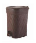 MOLTRES - Kleno Small Size Pedal Bin- Cap. 7 LTR - Plastic (Size-19cmx16cmx28cm) -Table, Desk Plastic Pedal Dustbin (Kleno_7 Bin, Brown)