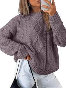 Trendy Queen Oversized Sweaters Womens 2025 Early Fall Fashion Clothes Cable Knit Crewneck Plus Size Pullover Cute Luxury Outfits Chunky Long Tunic Top Winter Holiday Thanksgiving Clothing
