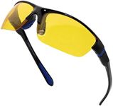 VITENZI Night Vision Glasses for Men and Women Anti Glare Safety Night and Day Driving Glasses HD Yellow Tinted Sunglasses Wrap Around Sport Rome in Black